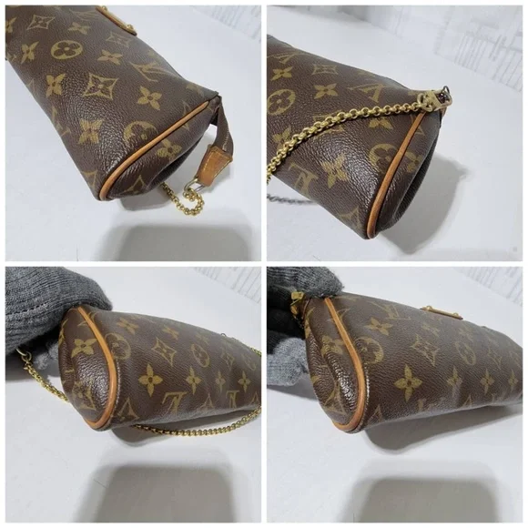 Authentic Louis Vuitton Monogram Canvas Eva Pochette Bag Brown - Picture 13 of 15